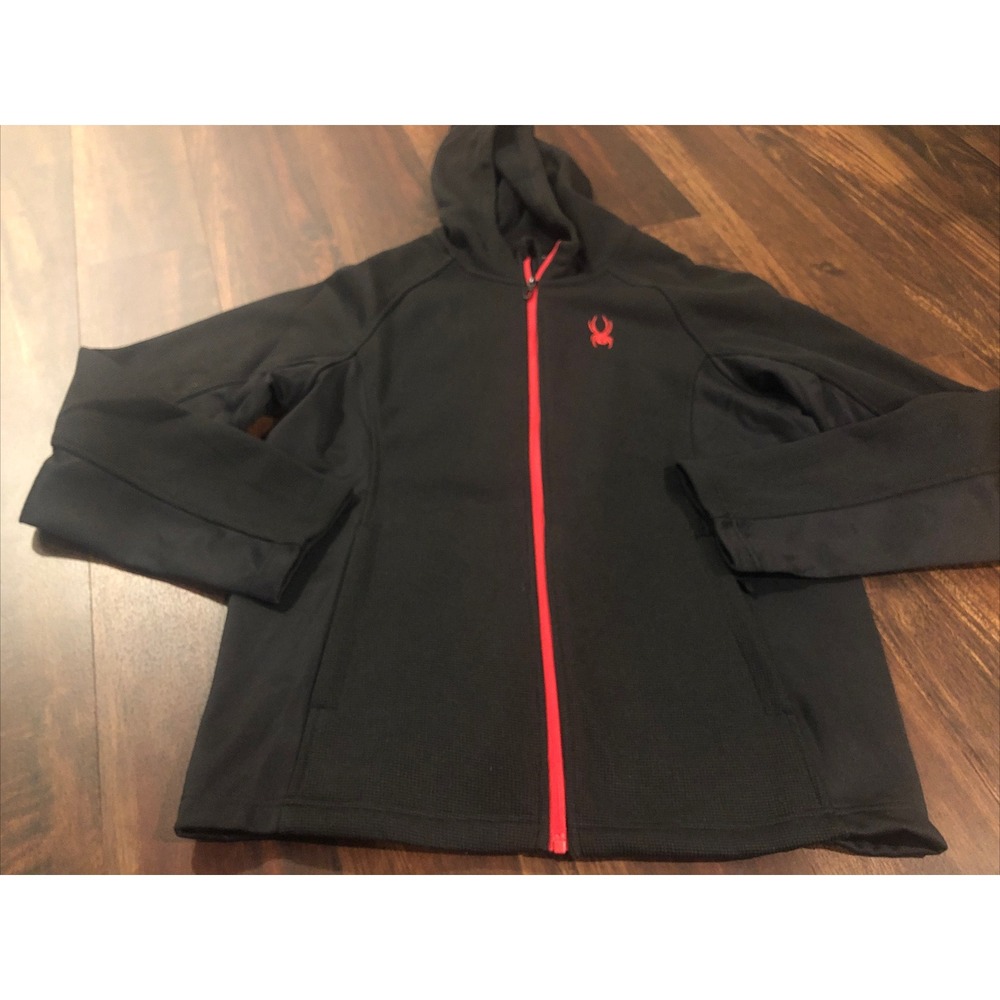 New Spyder‎ Mens Ski Jacket Hoodie Size Small Black Red
